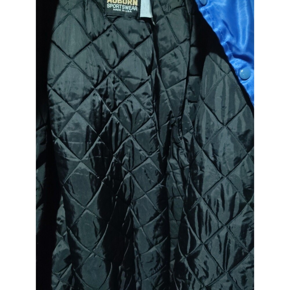 Vintage 80s Auburn Sportswear Varsity Bomber Nylon Satin Jacket Mens 3XL Blue - Picture 10 of 14